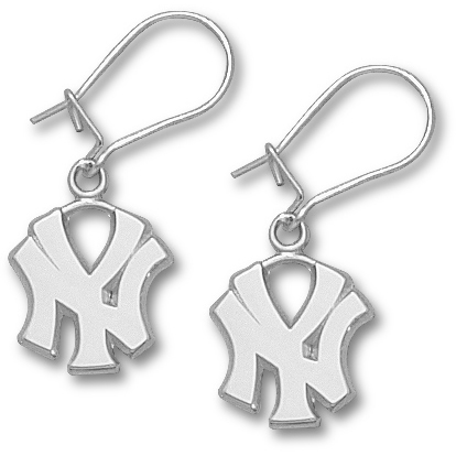 New York Yankees 12in Earrings Sterling Silver YAN004ERD-SS