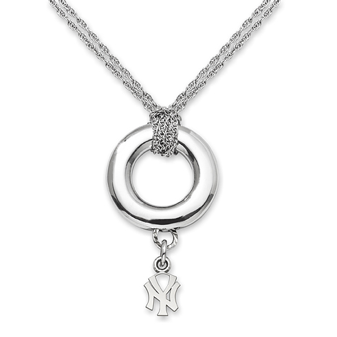 Sterling Silver 16in New York Yankees Halo Necklace