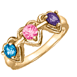 Gold Mothers Rings with Birthstones