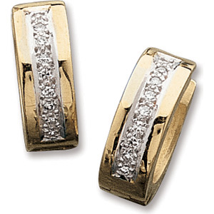 Hinged Earrings with Diamond Accents - Clearance