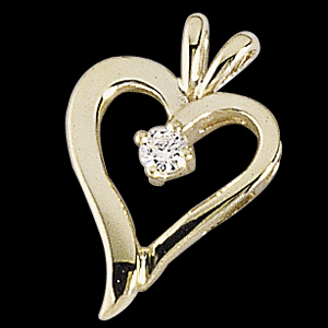 14kt Yellow Gold 1/10 CT TW Diamond Heart Pendant JJ60730Y