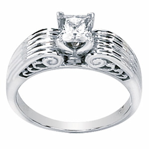 3/4 CT Moissanite Ring - 14k White Gold - Clearance