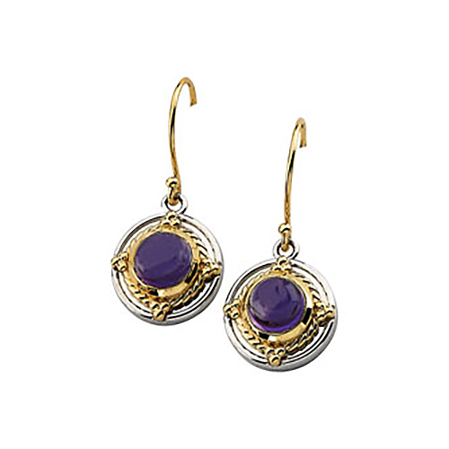 6mm Cabochon Amethyst Earrings