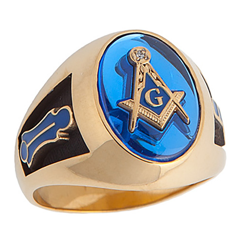 Mason Gold Color Freemason College Style Masonic Rings for sale - with  classic center design and etched symbols - Stainless Steel w/ Gold Plating  - Mason Zone