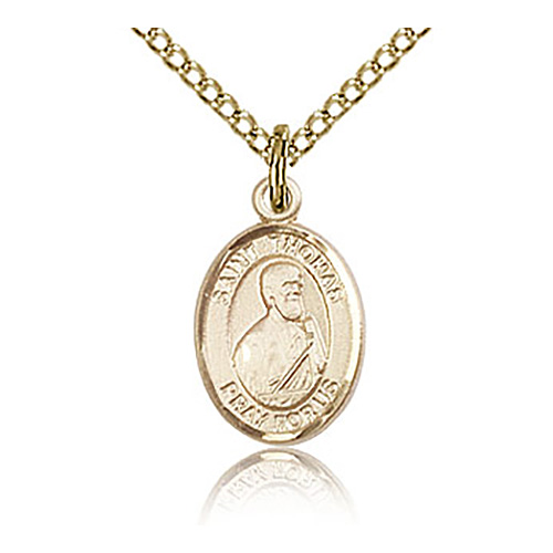 Gold Filled 1/2in St Thomas the Apostle Charm & 18in Chain