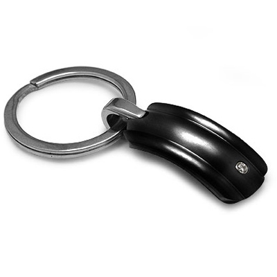 Black Titanium Triple Dome Diamond Key Ring