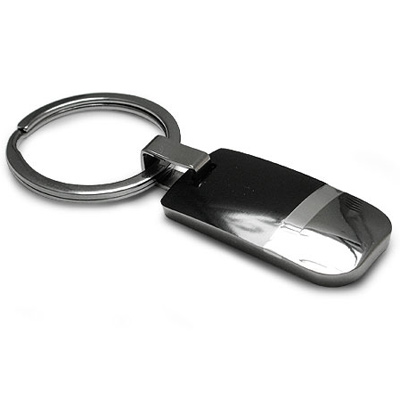 Black Titanium and Sterling Silver Tuxedo Key Ring A289O