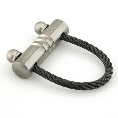 Black Titanium Cable Titanium Key Ring