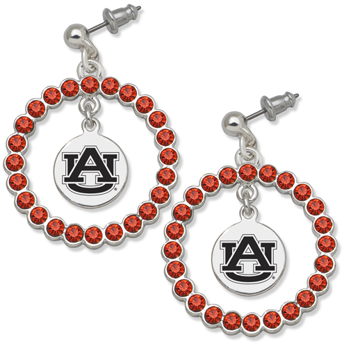 Auburn University Spirit Crystal Logo Earrings