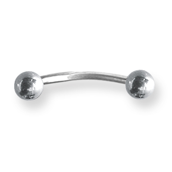 Externally Threaded Stainless Steel Curved Barbell 14 Gauge 5/8in Long