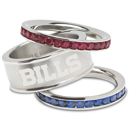 Buffalo Bills Team Logo Crystal Stacked Ring Set