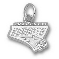 Charlotte Bobcats 3/8in Sterling Silver Logo Pendant