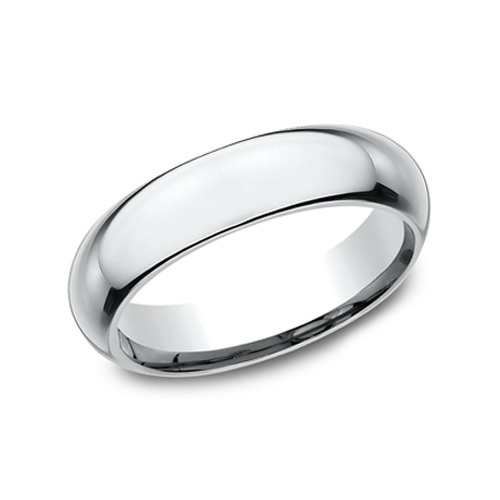 Platinum 5mm High Domed Heavy Comfort Fit Wedding Band