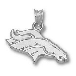 Denver Broncos 7/16in Sterling Silver Bronco 2-D Logo Pendant