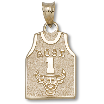 10kt Chicago Bulls ROSE Jersey 5/8in Pendant