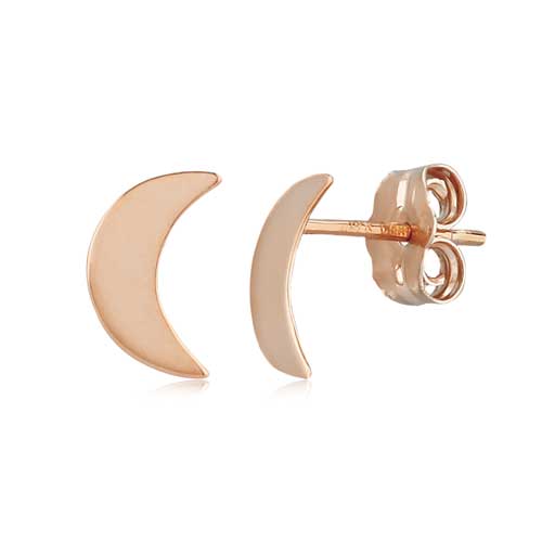 14k Rose Gold Mini Crescent Moon Earrings