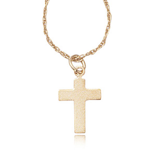 14k Yellow Gold Tiny Short Cross Necklace