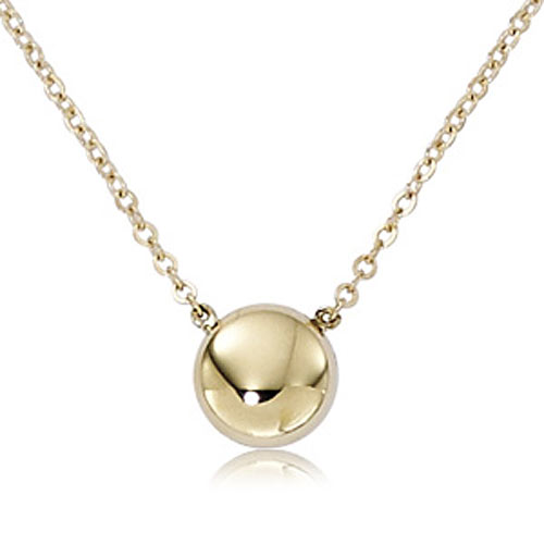 14k Yellow Gold Flat Ball Necklace CC-1341CHN18 | Joy Jewelers