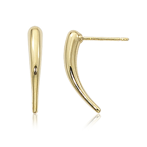 14k Yellow Gold Teardrop Post Earrings