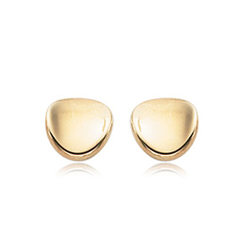 14k Yellow Gold Tapered Pebble Earrings