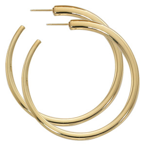 14k Yellow Gold 2in C Hoop Earrings With Posts