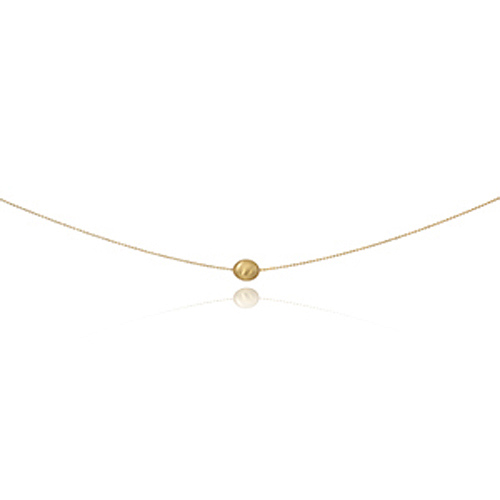 14k Yellow Gold Small Textured Bead Necklace