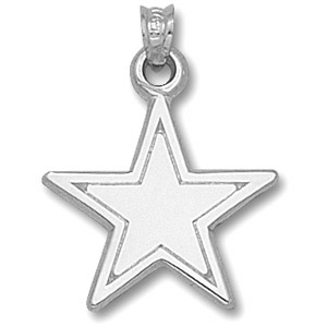 Dallas Cowboys 3/4in Sterling Silver Star Pendant