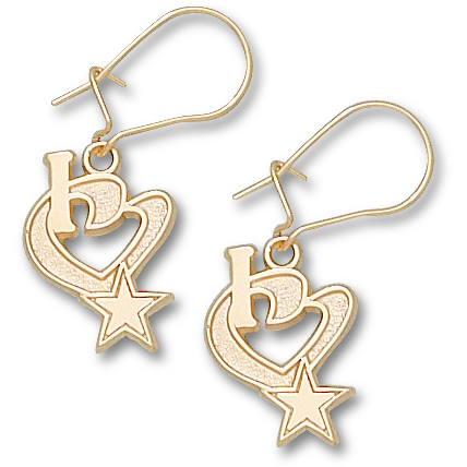 Dallas Cowboys 10kt Yellow Gold Dangle Earrings