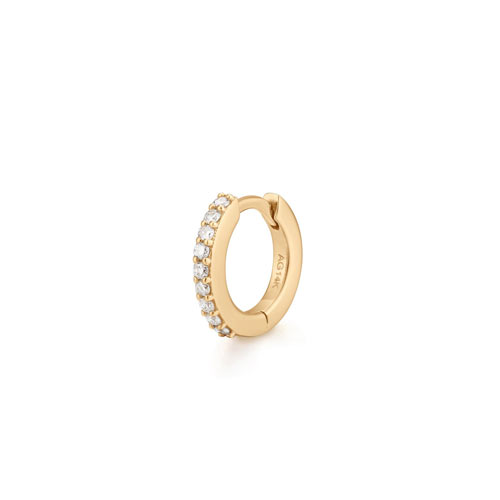 Aurelie Gi Carly 14k Yellow Gold Single Mini Diamond Huggie Hoop Earring