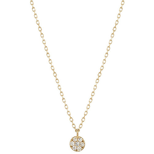 Aurelie Gi LILY 14k Yellow Gold Diamond Disc Necklace