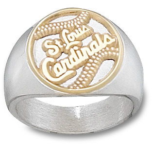 St. Louis Cardinals Ring Sterling Silver with 10kt Yellow Gold