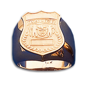 Police 10kt Gold Badge Ring