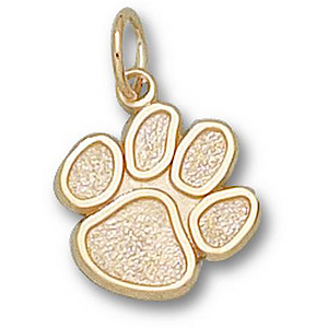 10kt Yellow Gold 1/2in Clemson Tigers Paw Charm