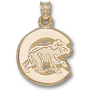 Chicago Cubs 5/8in 10k Round Logo Pendant