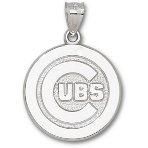 Sterling Silver 1in Chicago Cubs Round Logo Pendant