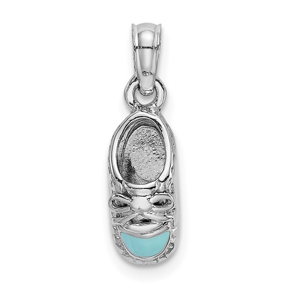 14k White Gold Baby Boy Shoe Pendant