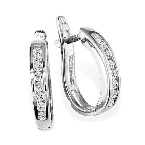 1/4ct Flip-Back Huggy Diamond Earrings - 10k White Gold DH-JWL543