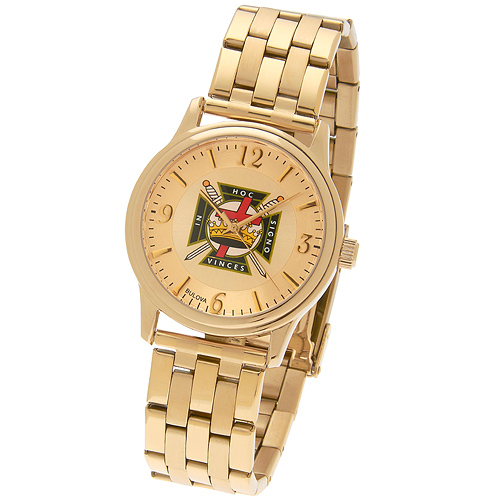 38mm Gold-tone Bulova Knights Templar Watch