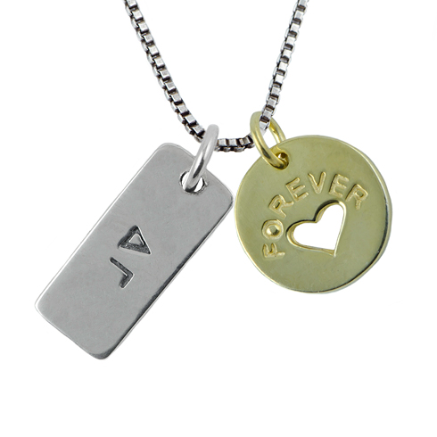 Sterling Silver 16in Delta Gamma Forever Tag Necklace