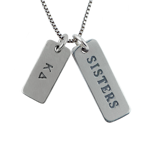 Sterling Silver 16in Kappa Delta Tag Necklace KD6138A | Joy Jewelers