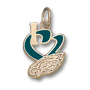 Philadelphia Eagles 1/2in 14k Enamel Pendant