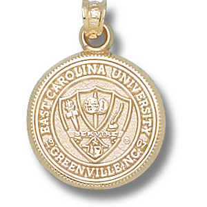 10kt Yellow Gold 5/8in East Carolina University Seal Pendant