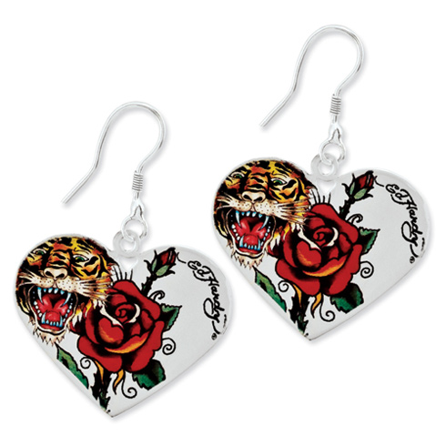 Ed Hardy Tiger Rose Large Earrings