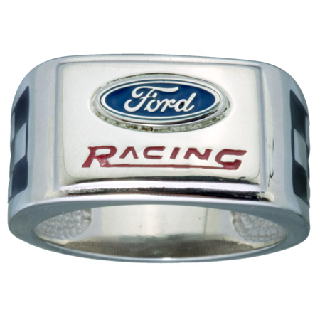 Men's Sterling Silver Ford Racing Ring