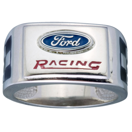 Men's 10kt White Gold Ford Racing Ring