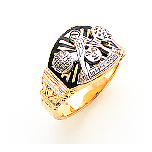 Goldline Masonic Past Master Ring - 10k Gold