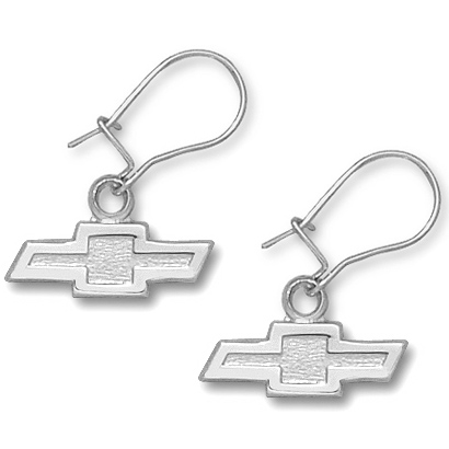 5/16in Sterling Silver Chevy Bow Tie Dangle Earrings