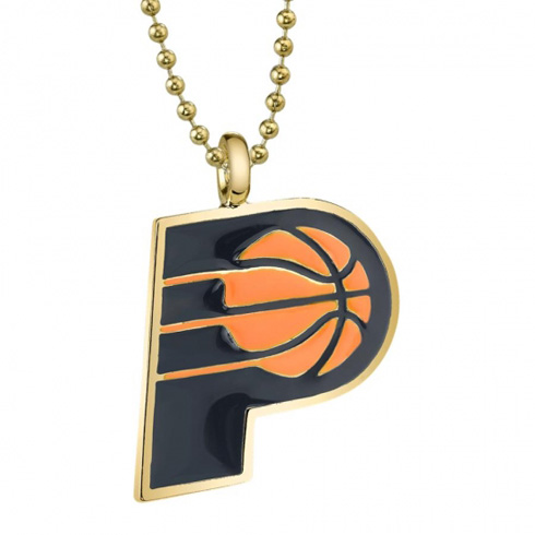 Indiana Pacers Gold Finish Medallion Necklace