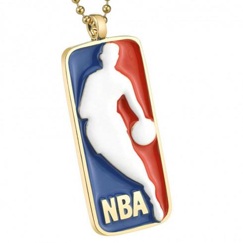 NBA Logo Gold Finish Medallion Necklace