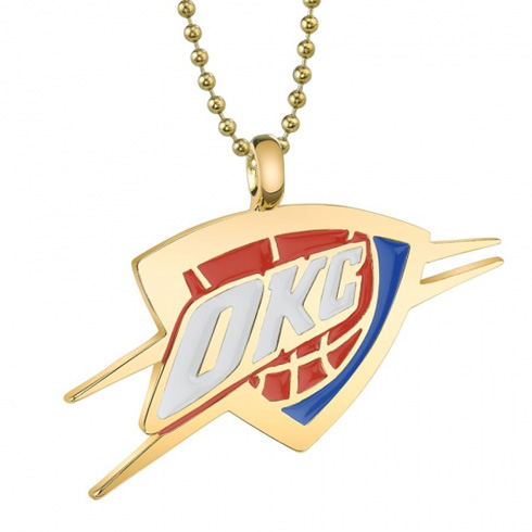 Oklahoma City Thunder Gold Finish Medallion Necklace